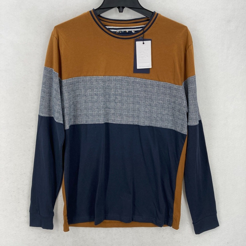Denim & Flower Ricky Singh Panelled Houndstooth T-Shirt Mens Medium Color Block